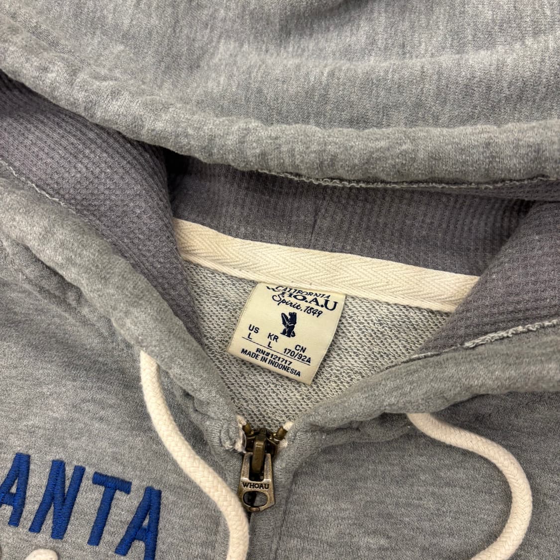 후아유 그레이 빅로고 후드집업 상품이미지3