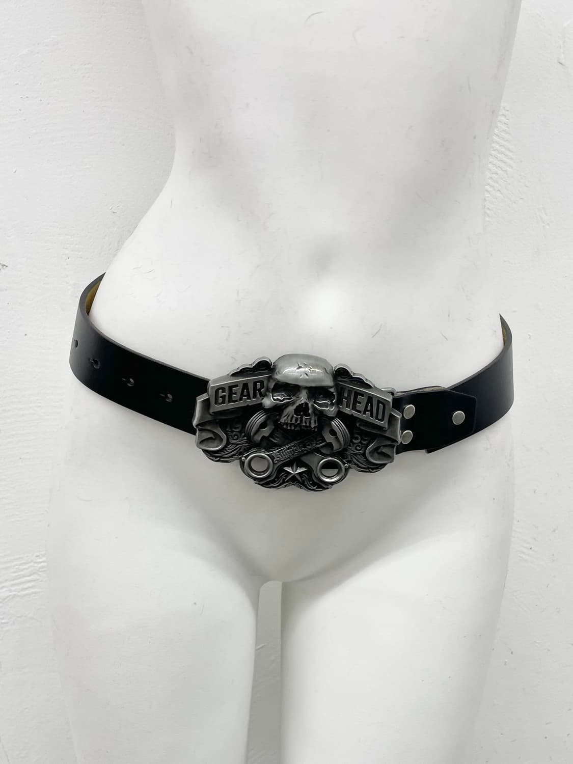 리얼레더 펑크 스컬 버클 벨트 상품이미지1