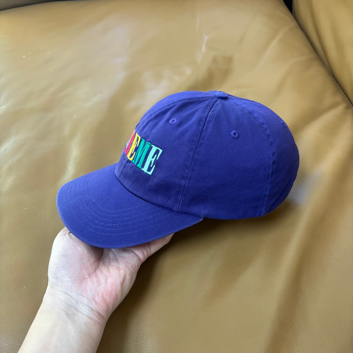 슈프림 6패널 볼캡 모자 멀티 컬러 로고 퍼플 상품이미지4