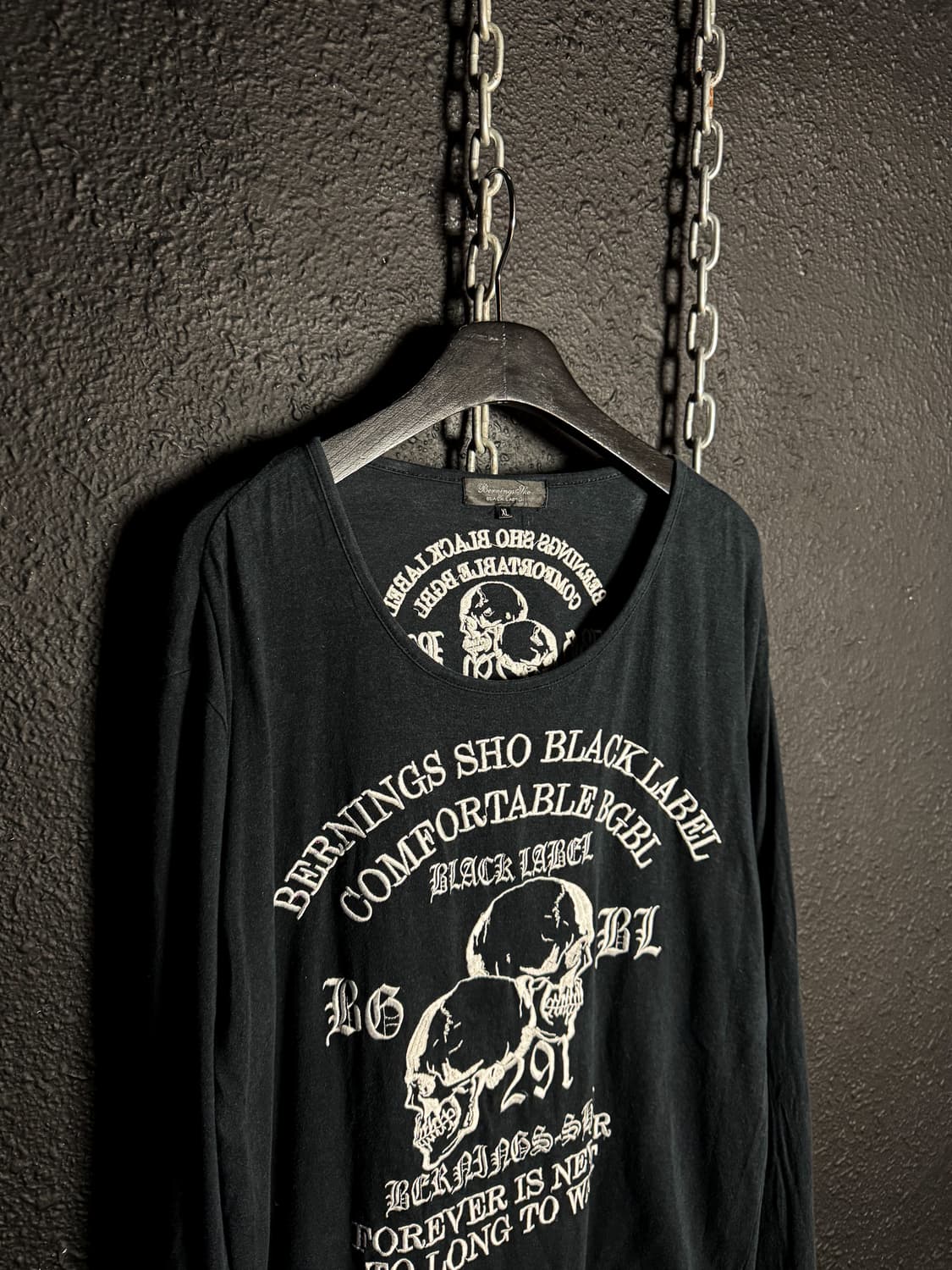 Berning Sho Black Label – Skull Long Sle 상품이미지2