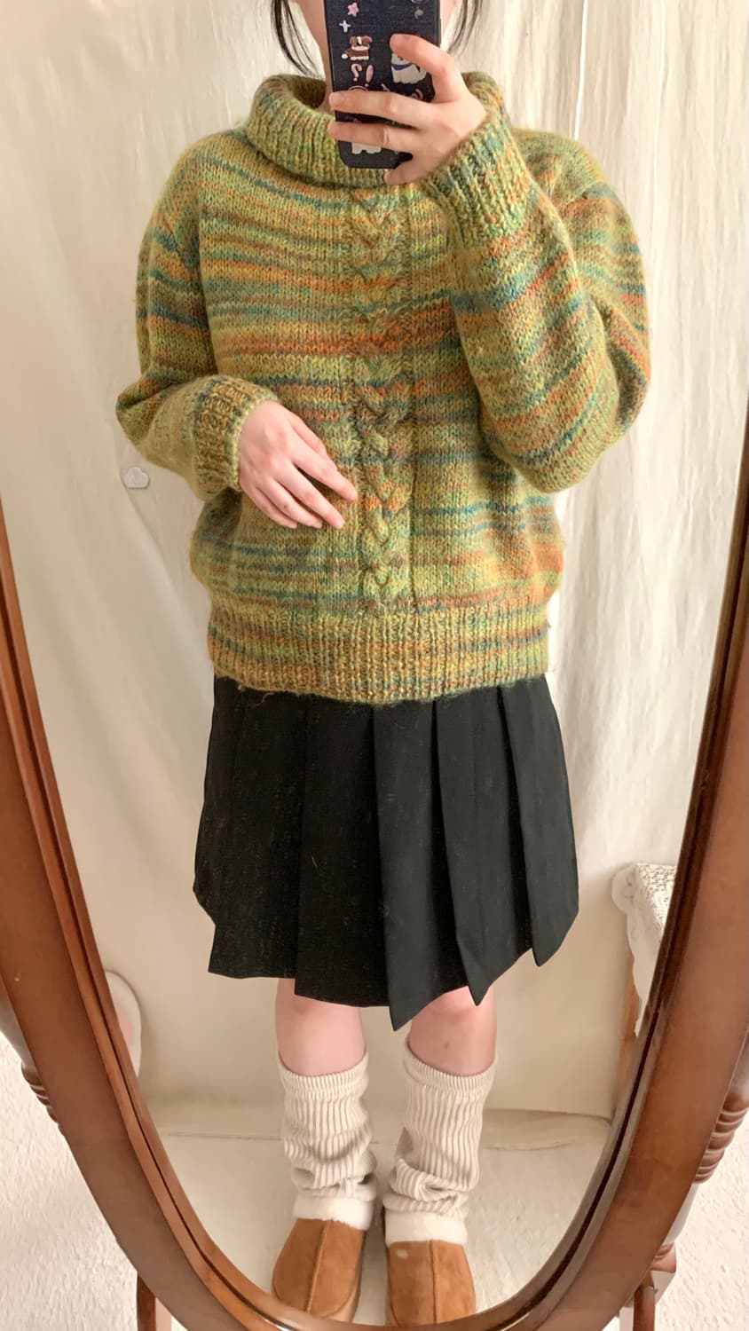 빈티지 무지개 목폴라 니트 상품이미지5