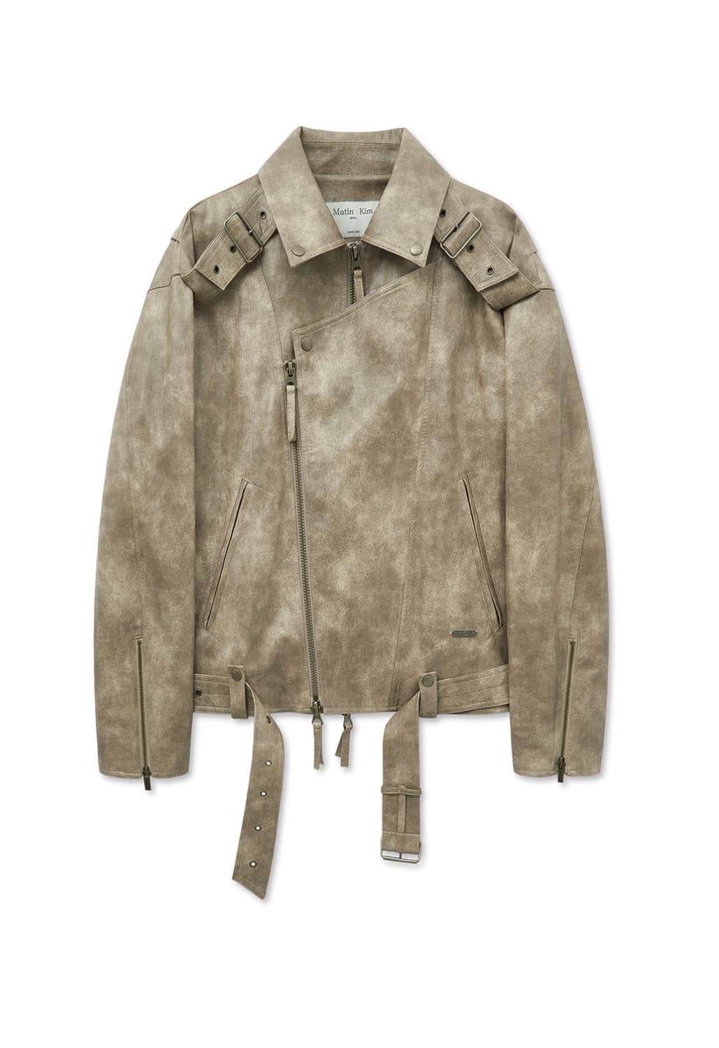 마뗑킴 폭스 레더 벨티드 라이더 점퍼 상품이미지5