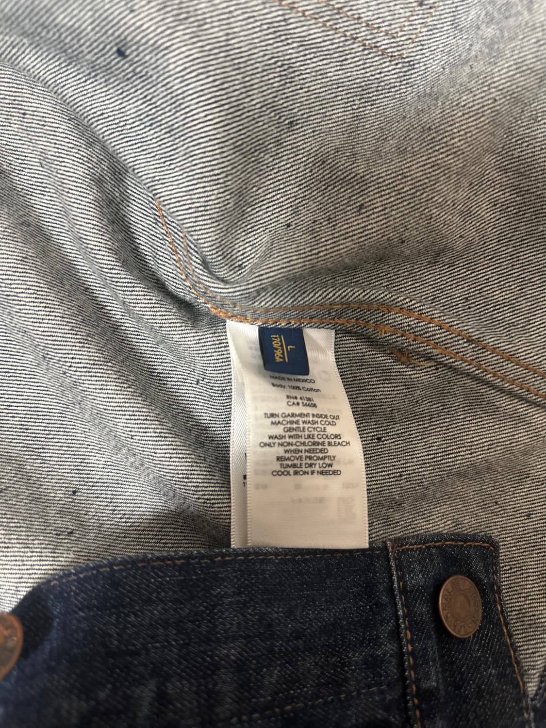 폴로 빈티지신치백 복각데님 청자켓 L 상품이미지8