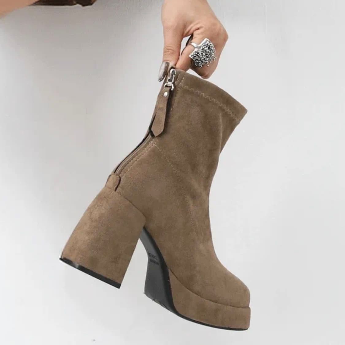 더레이디 스웨이드 백지퍼 가보시 부츠 상품이미지3