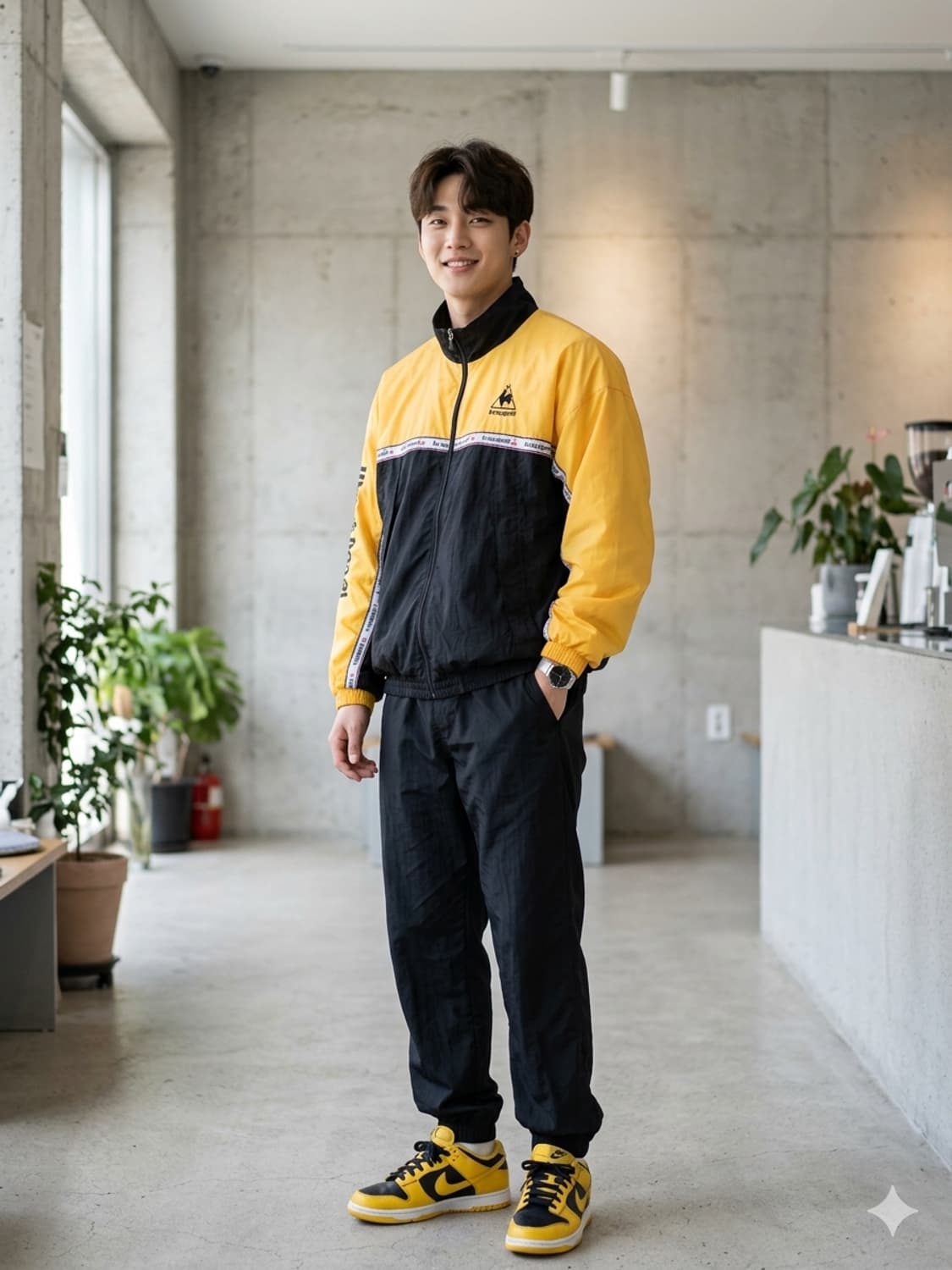 르꼬끄 스포르티브 빅로고 배색 바람막이 자켓 상품이미지1