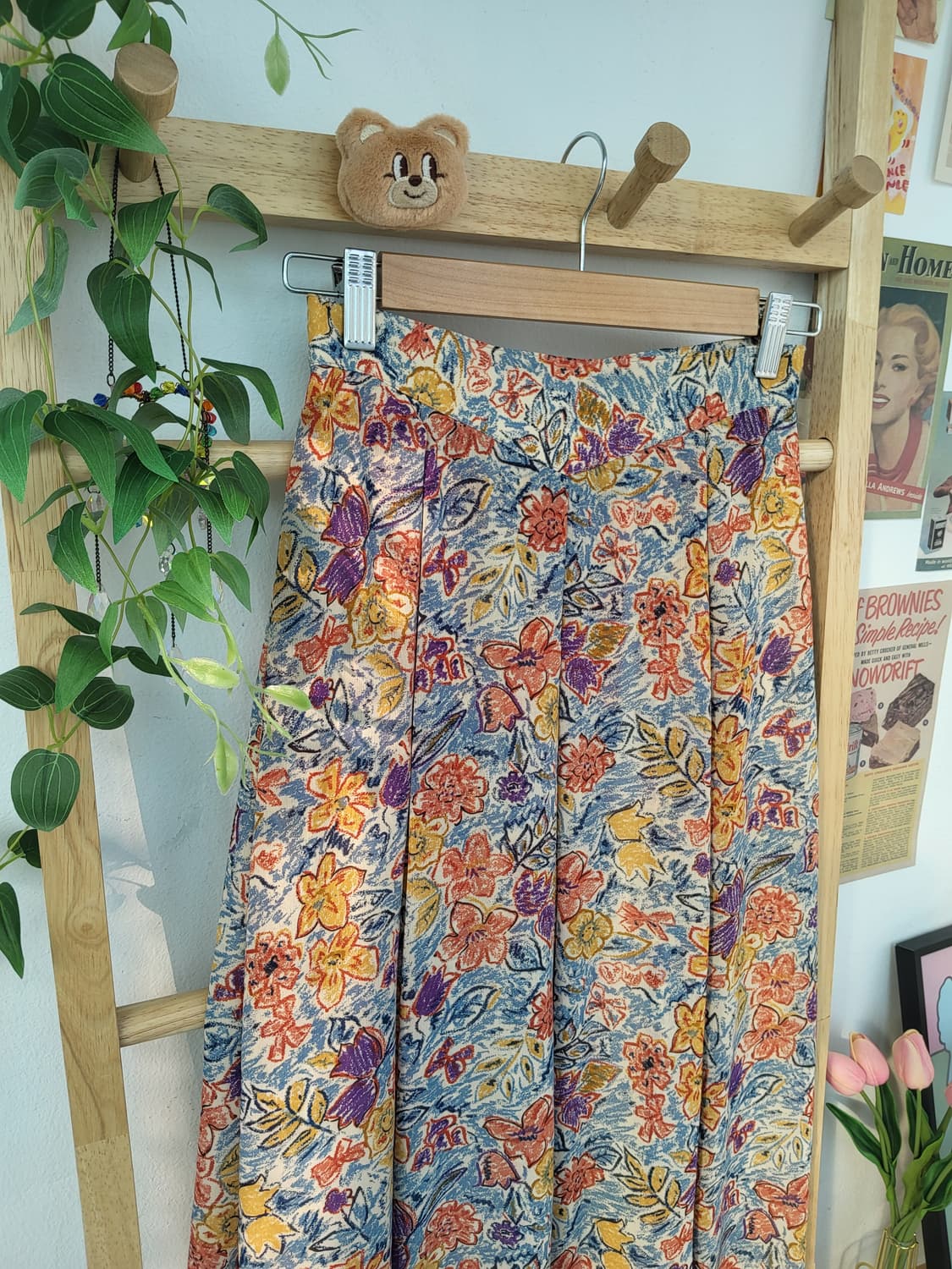 빈티지 플라워 리본 롱스커트 상품이미지2