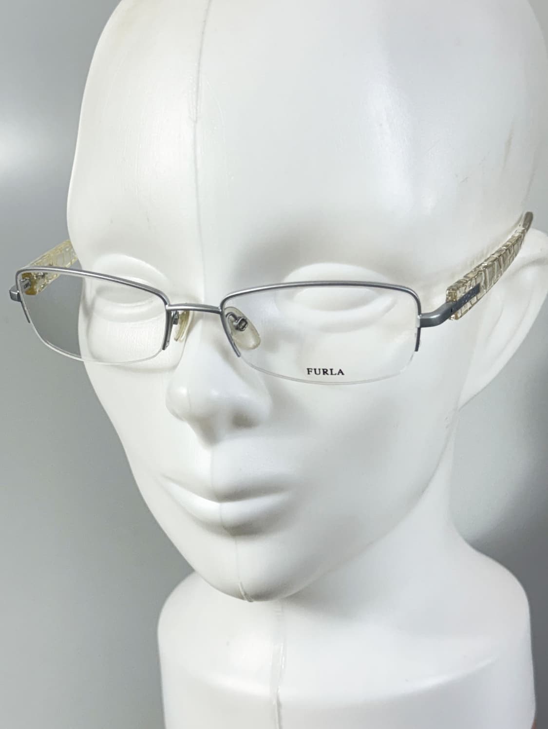 90s FURLA 실버 스퀘어 반무테 빈티지 안경 상품이미지9