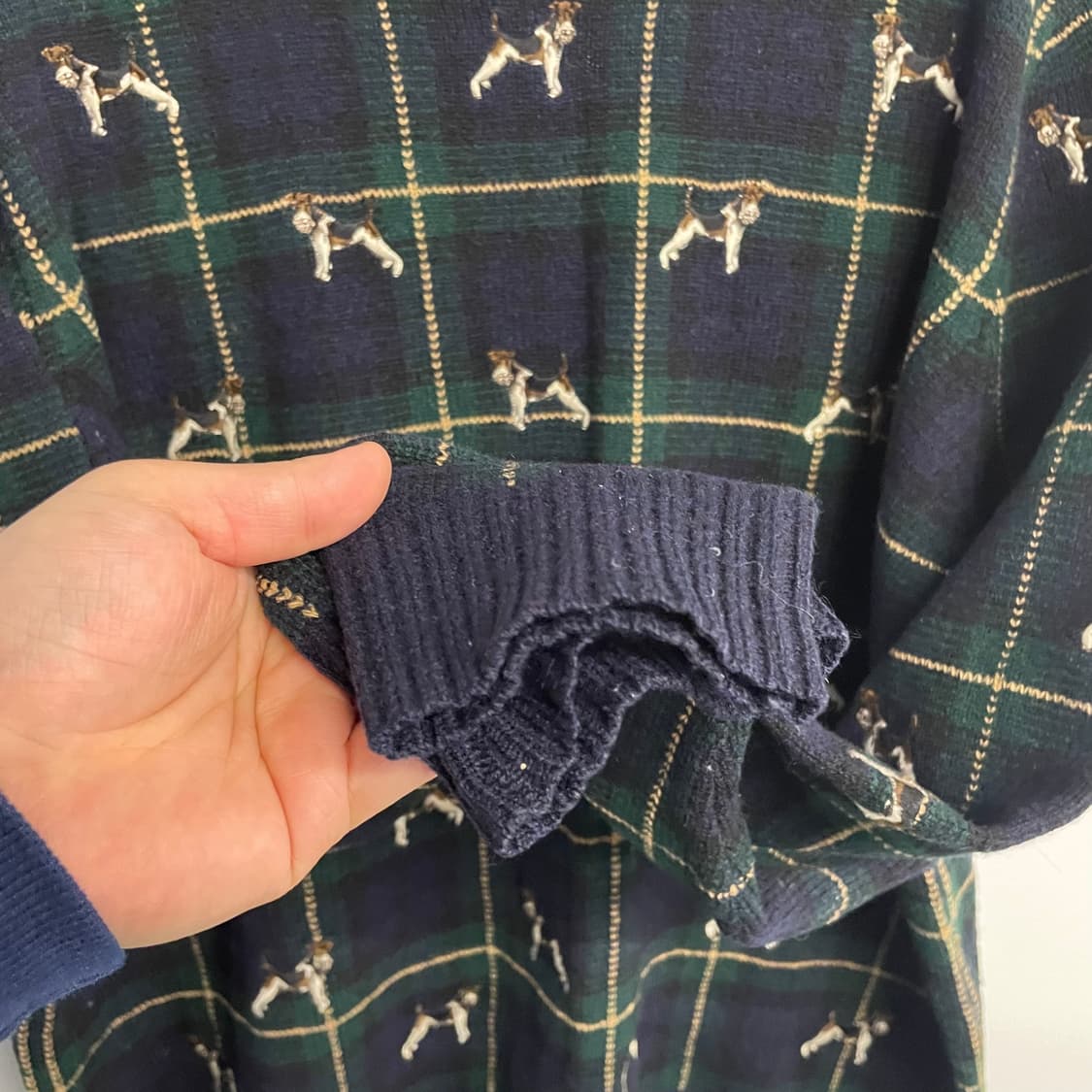 90s 폴로 랄프로렌 헌팅독 플레이드 니트 상품이미지6