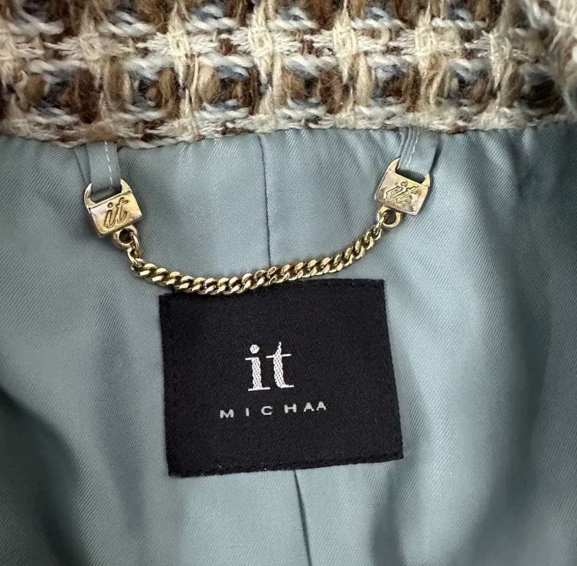 IT MICHAA 잇미샤 체크 트위드 크롭 자켓 OS(클래식)  상품이미지4