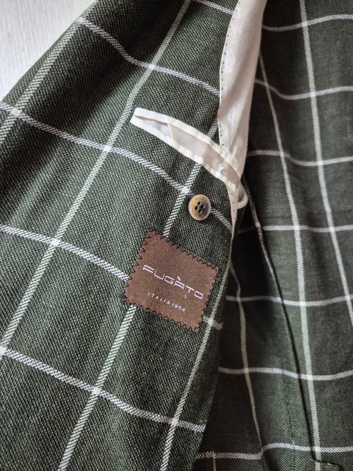 안토니오 푸가토 테일러드 린넨 자켓 체크자켓 상품이미지8