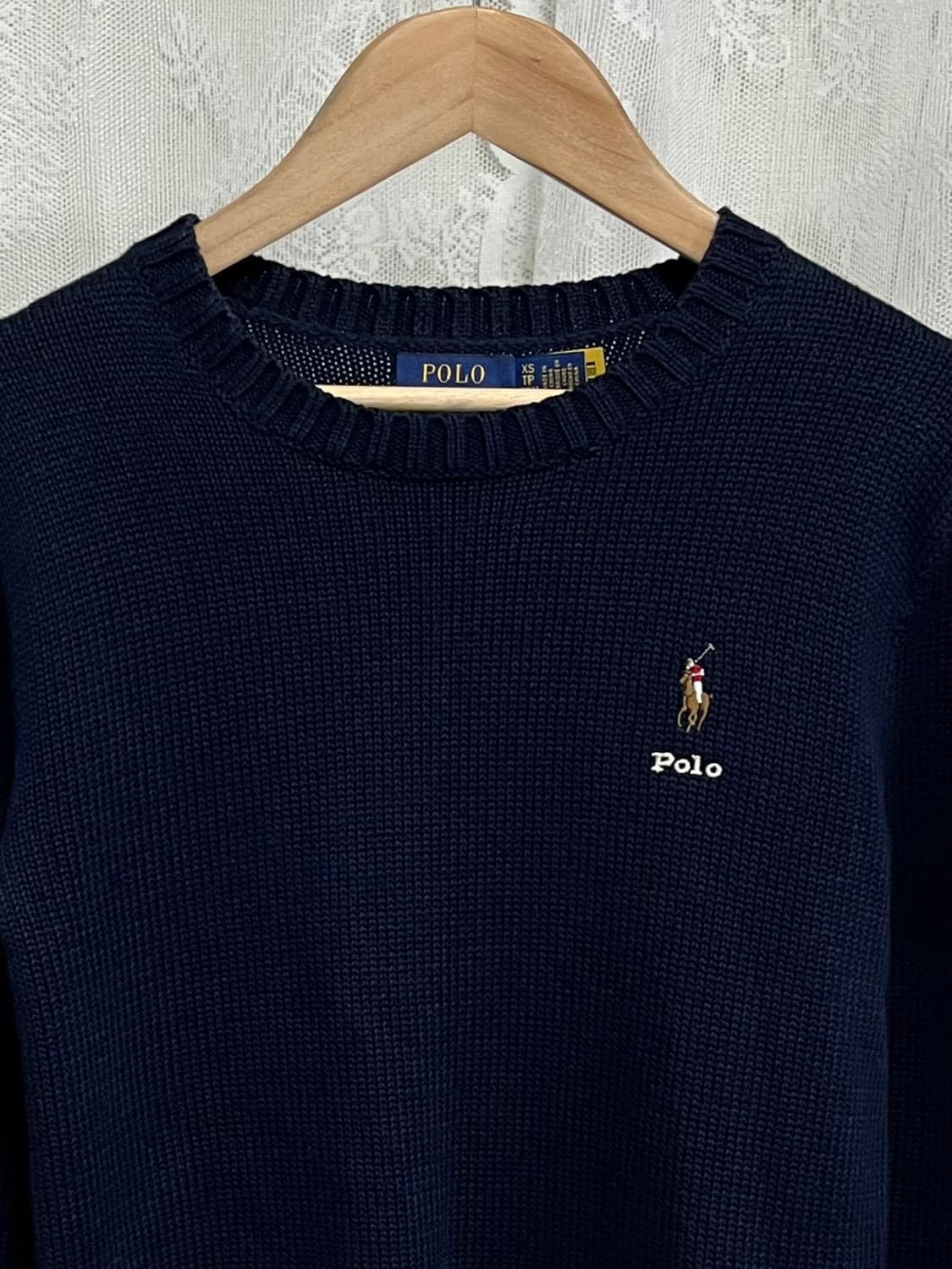 XS) 폴로 랄프로렌 신형 코튼 니트 네이비 상품이미지3