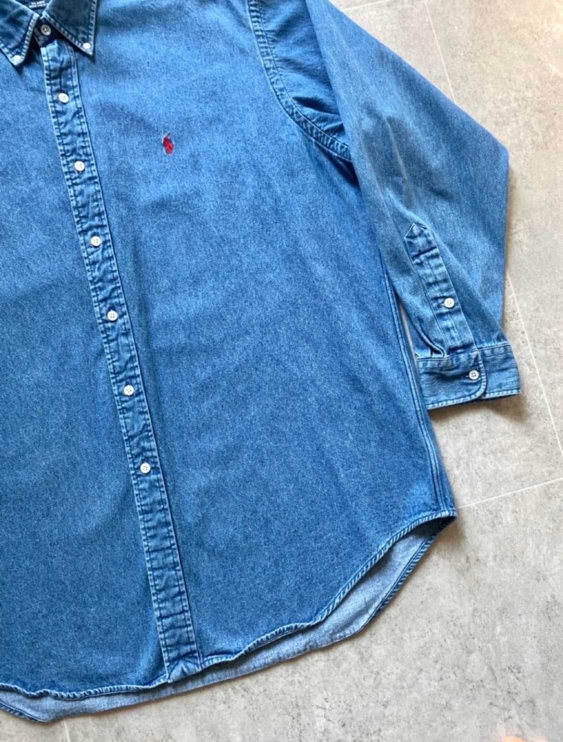 90's 폴로 랄프로렌 데님 셔츠 L(105) 상품이미지4