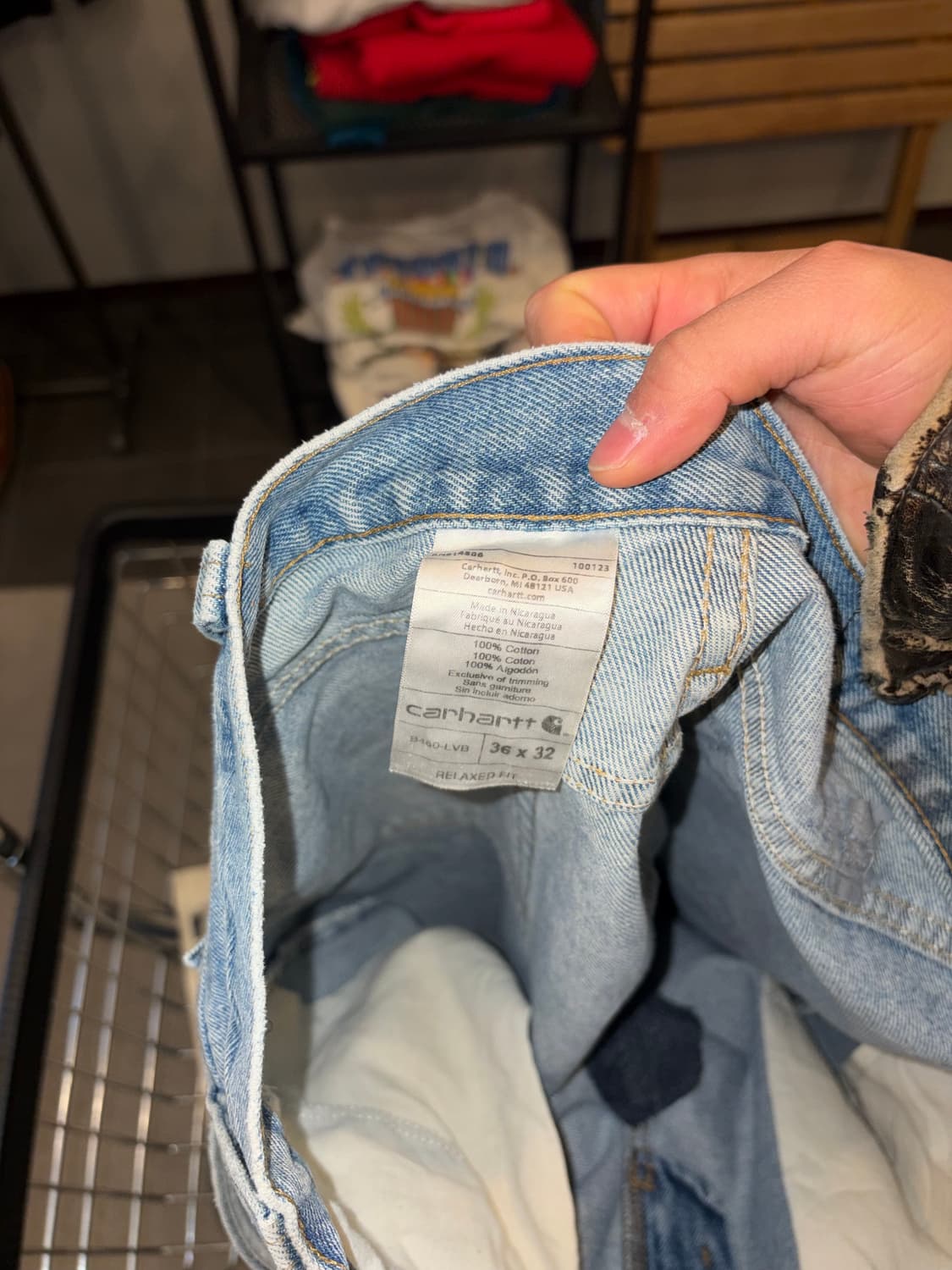 00’s Carhartt cracked washed denim pants 상품이미지10