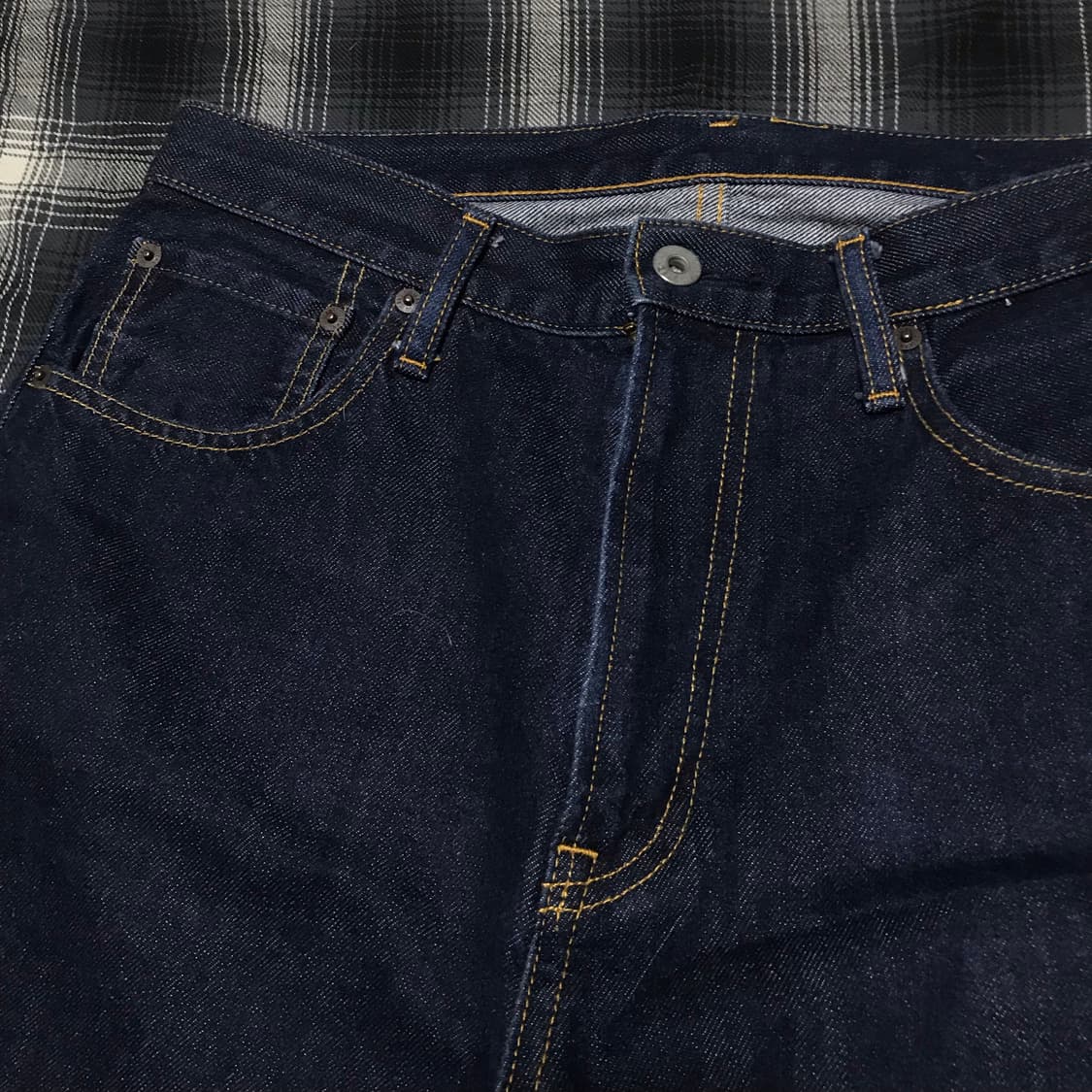 Gu 재팬 와이드 테이퍼드 생지 진청 상품이미지3