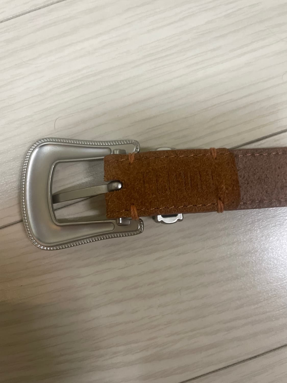 WESTERN LEATHER BELT SUEDE BROWN 상품이미지4