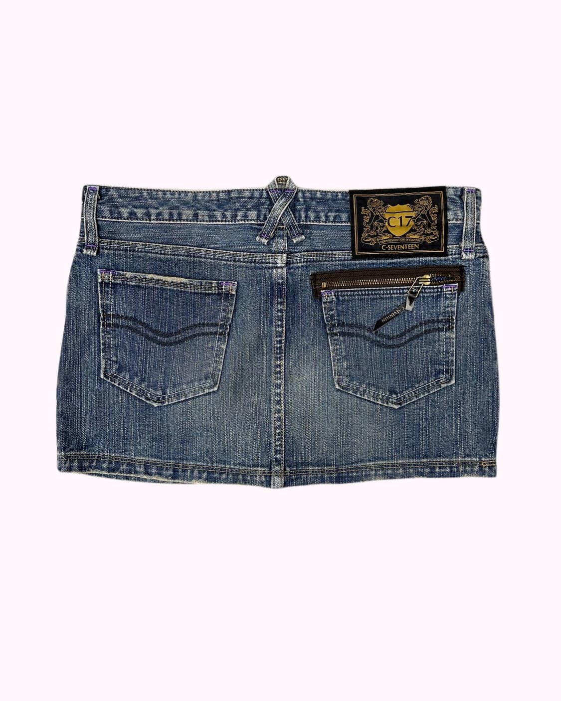 C-17 low-rise denim mini skirt 상품이미지4