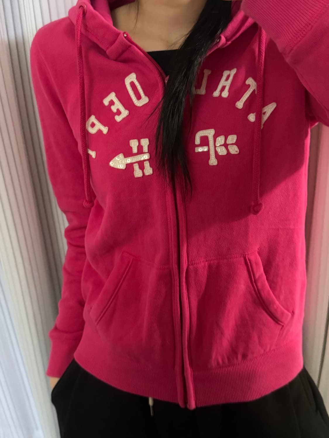 슬림핏 폴햄 핑크 후드집업 90 상품이미지1