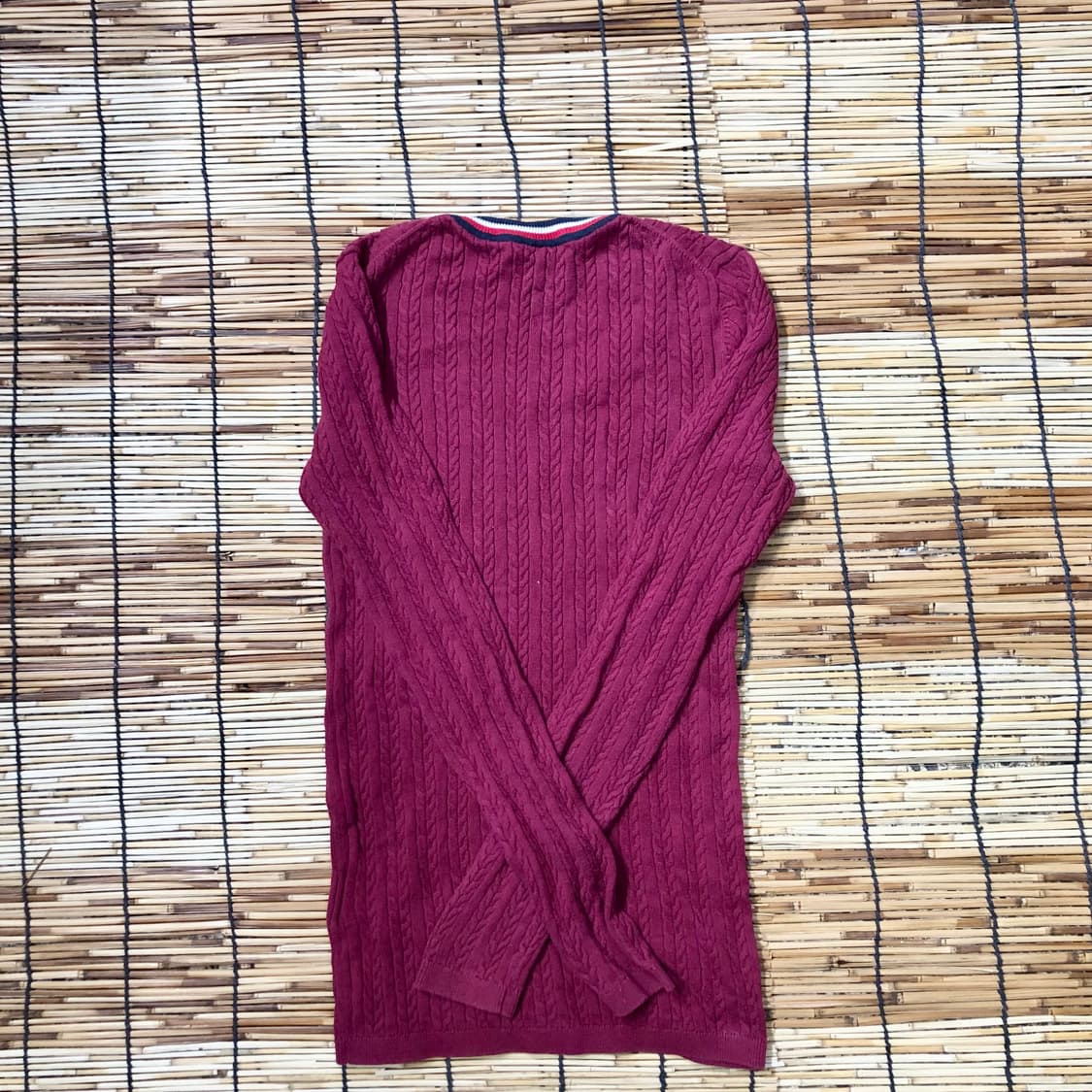 타미 힐피거 버건디 니트 xxs 상품이미지2