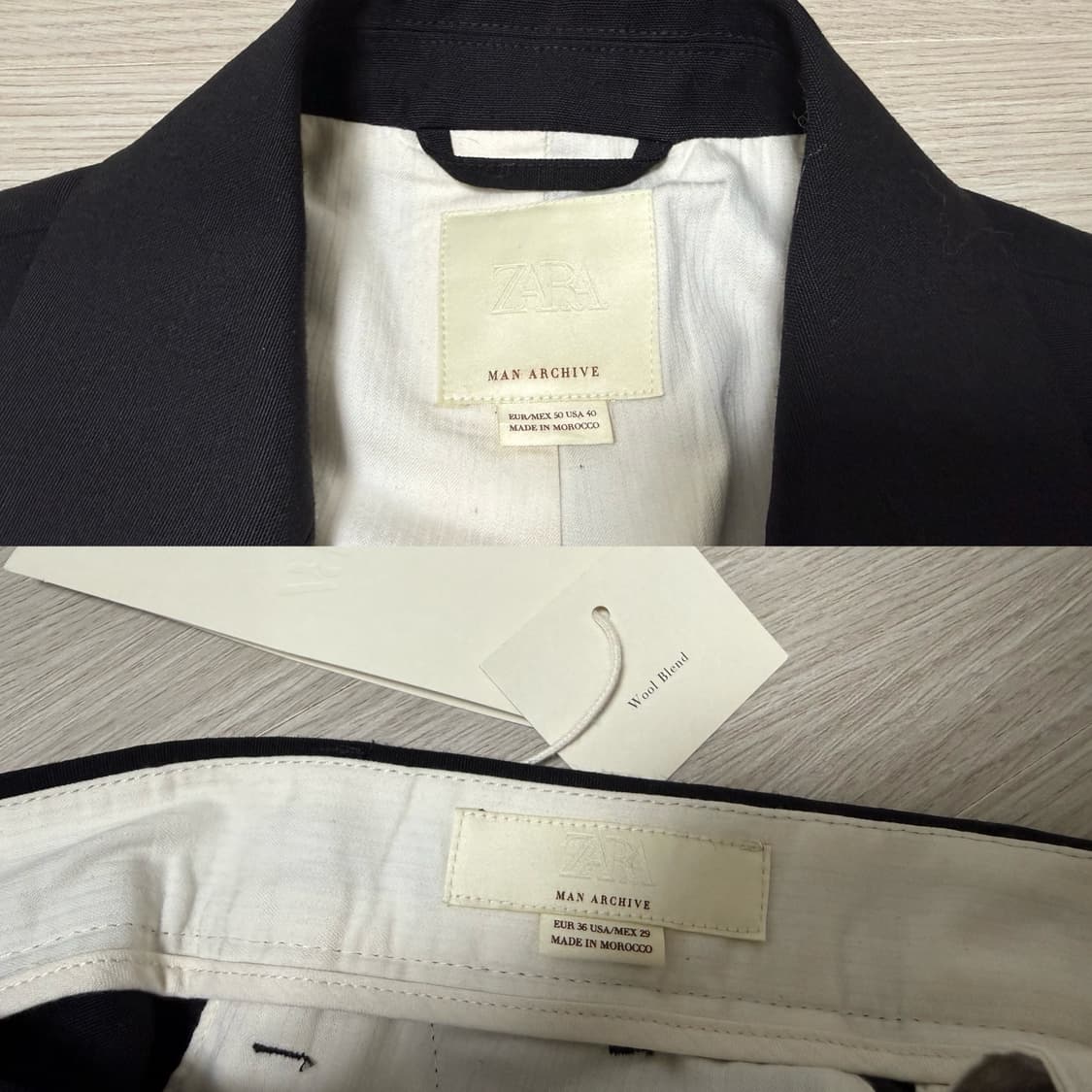 자라 리미티드 에디션 울-비스코스 수트 셋업 정장 새상품 상품이미지8