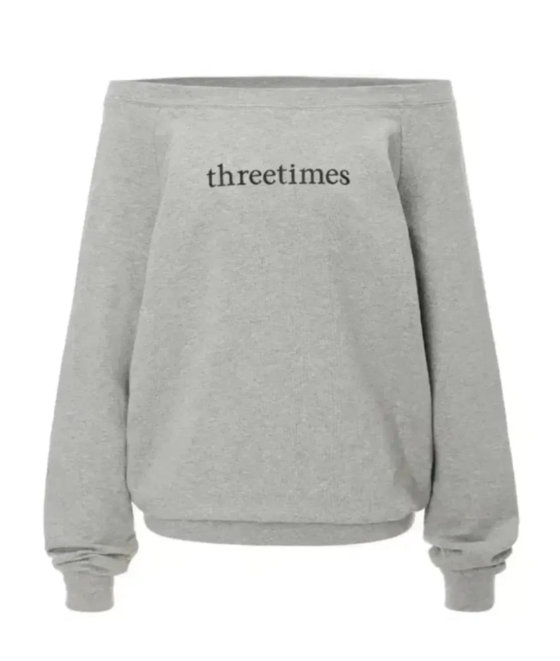 쓰리타임즈 쓰탐 로고 오프탑 그레이 m사이즈 상품이미지1