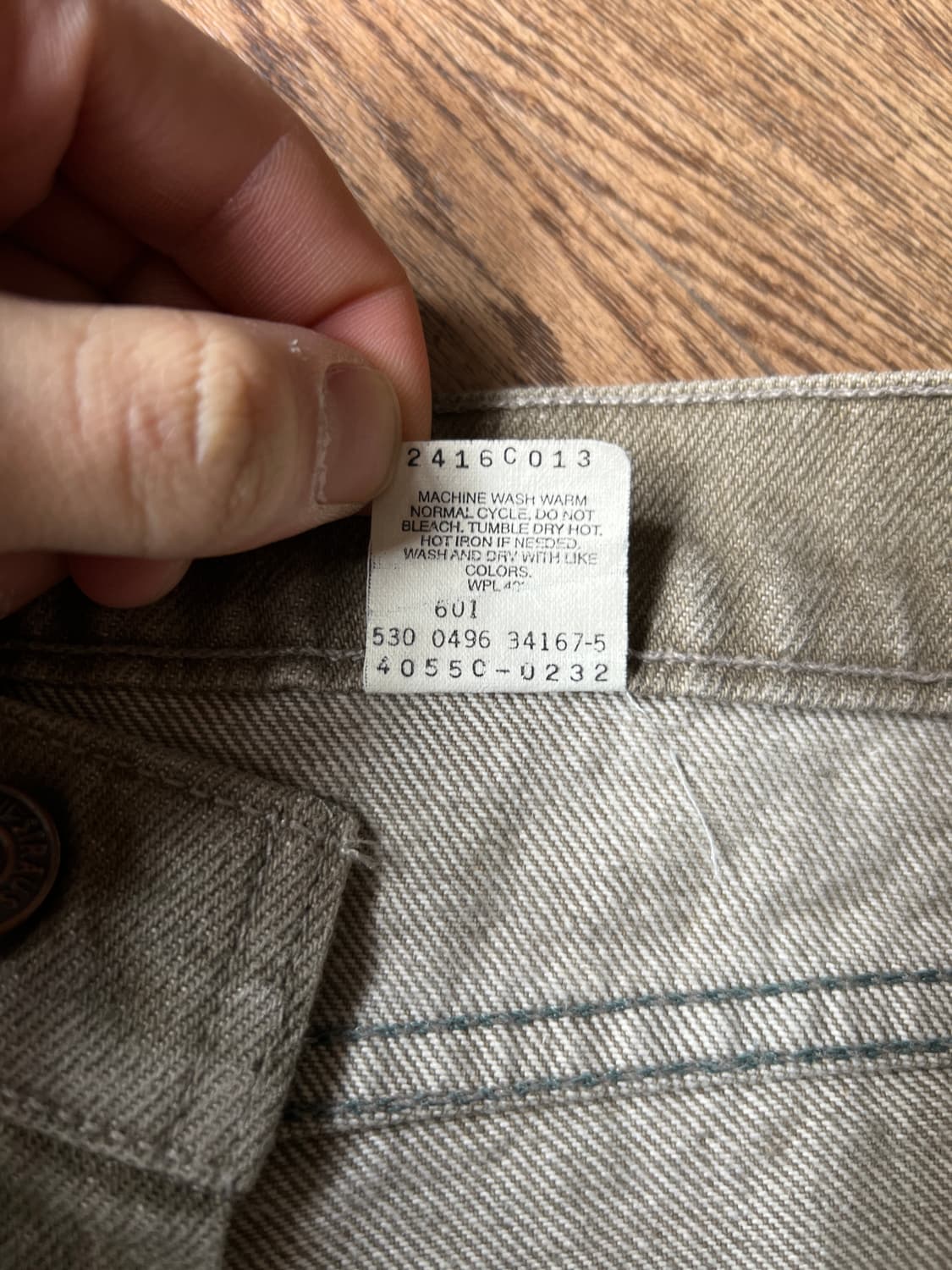 [34]90's 리바이스 550 오렌지탭 USA Made 카키 데님 팬츠 상품이미지4