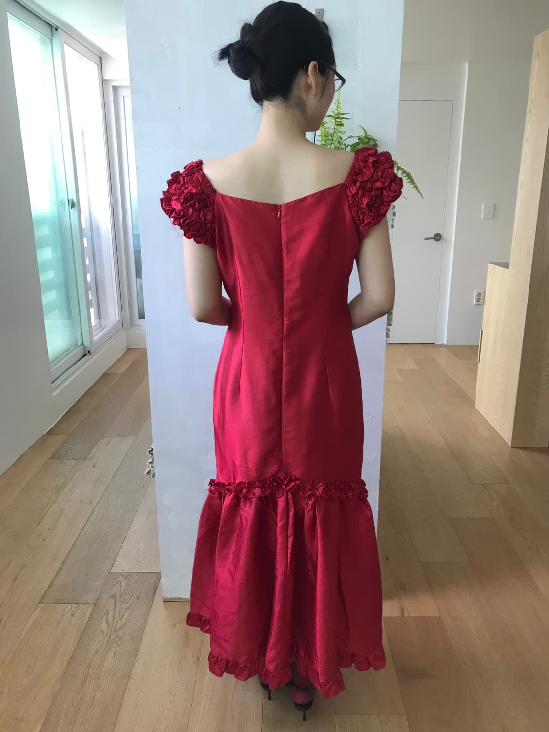 vintage red frill dress 상품이미지2
