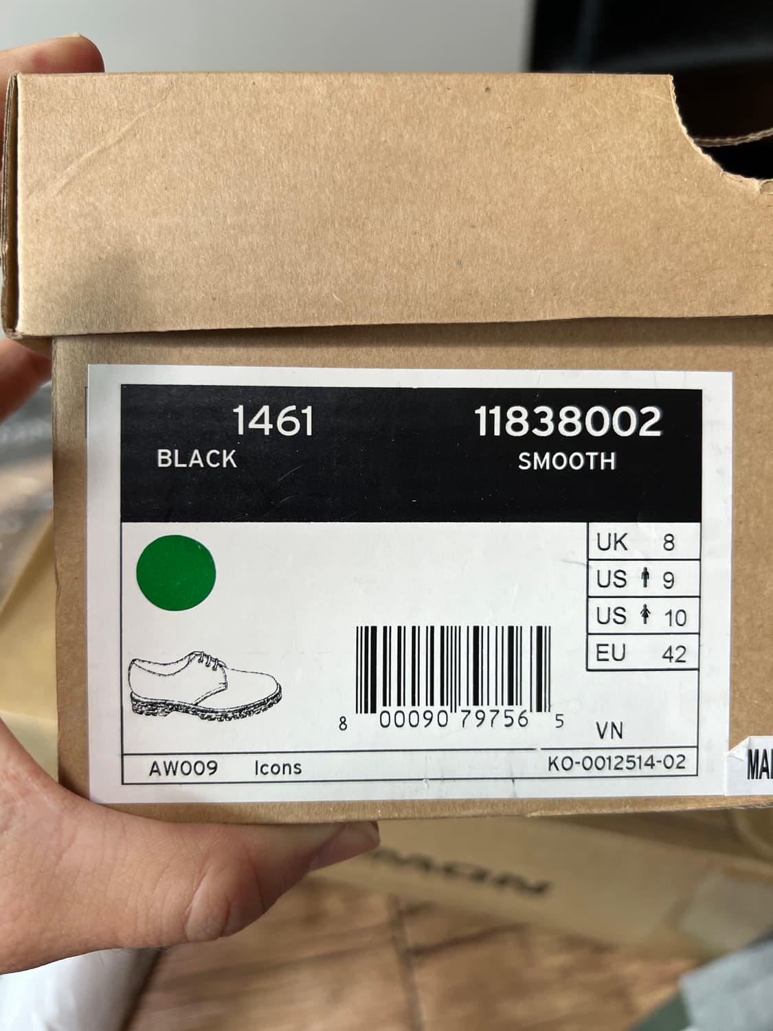 닥터마틴 1461 스무스 3홀 블랙 uk8 270 극미중고 상품이미지8