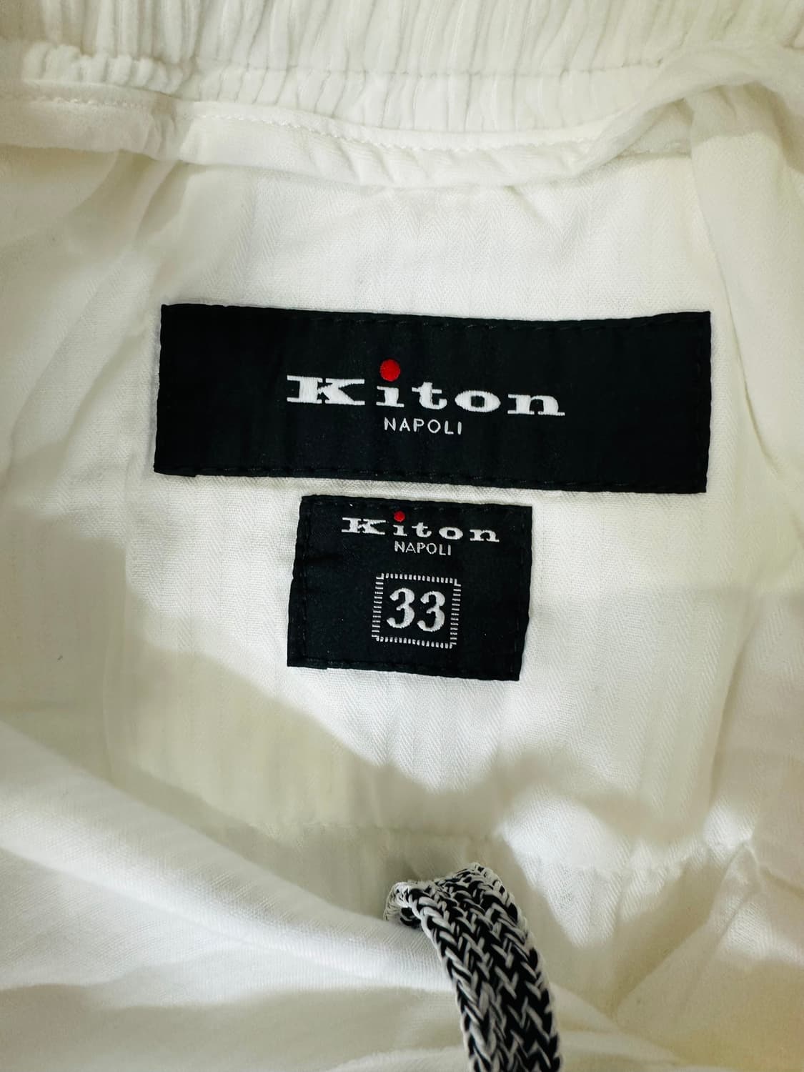 키톤 나폴리 새상품 코듀로이 드로스트링 화이트 팬츠 상품이미지4