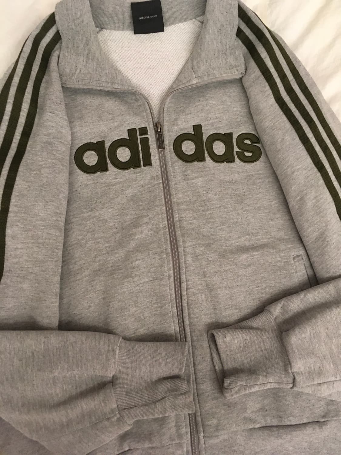 아디다스 말차 그레이 카키 져지 집업 스포티 상품이미지4