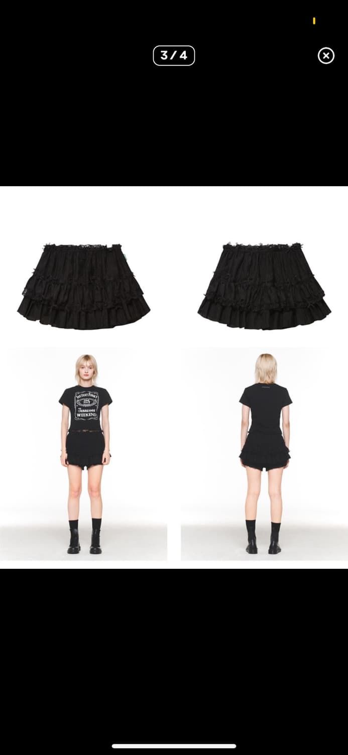 인스턴트펑크 티어드 미니스커트 블랙 상품이미지3