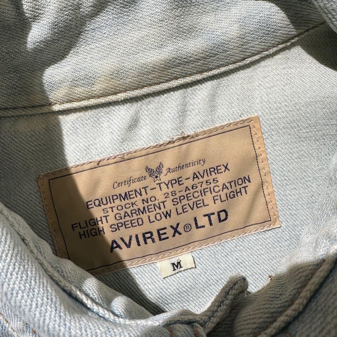 아비렉스 데님 싱글 집업 자켓 상품이미지5