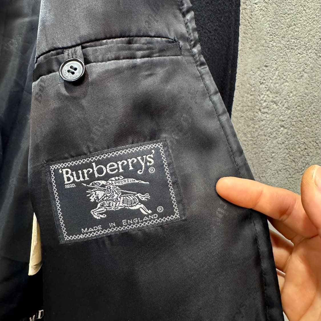 90s 버버리 핸드메이드 캐시미어 블루종 자켓 made in ENGLAN 상품이미지9