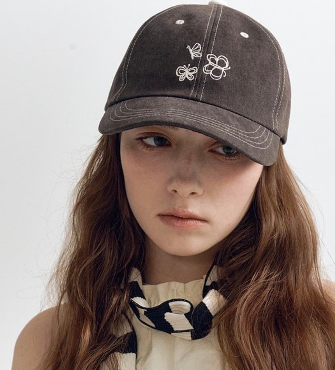 버터플라이즈인스터미 모자 브라운 볼캡 상품이미지1