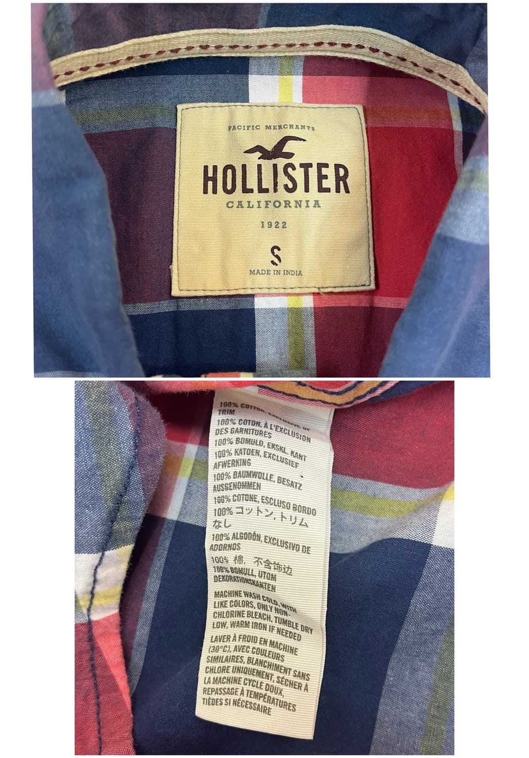 홀리스터 체크 셔츠 레드 S #csz3388 상품이미지3