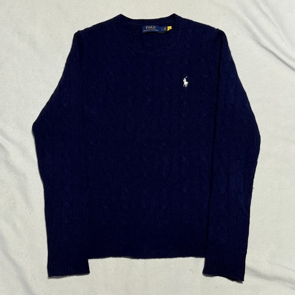 S 폴로랄프로렌 여성용 네이비 캐시미어 케이블 니트 상품이미지2