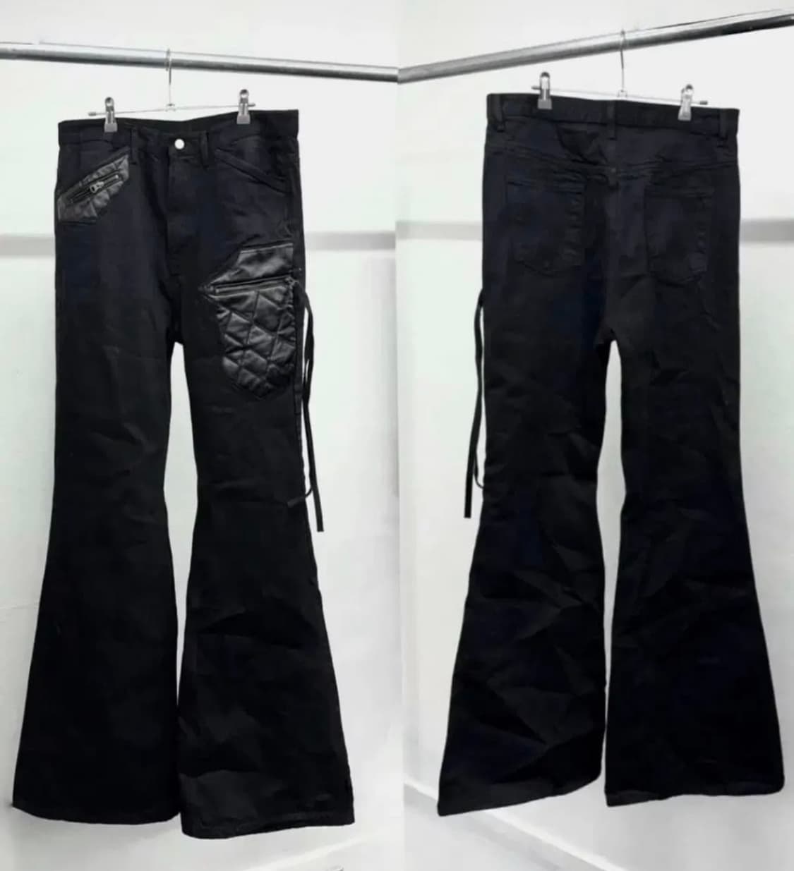 [3] LEATHER PATCH FLARED JEANS 상품이미지3