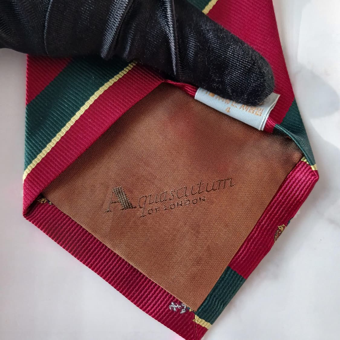 아쿠아스큐텀 실크 크레스트 넥타이 9.8cm A등급 A18920
 상품이미지7