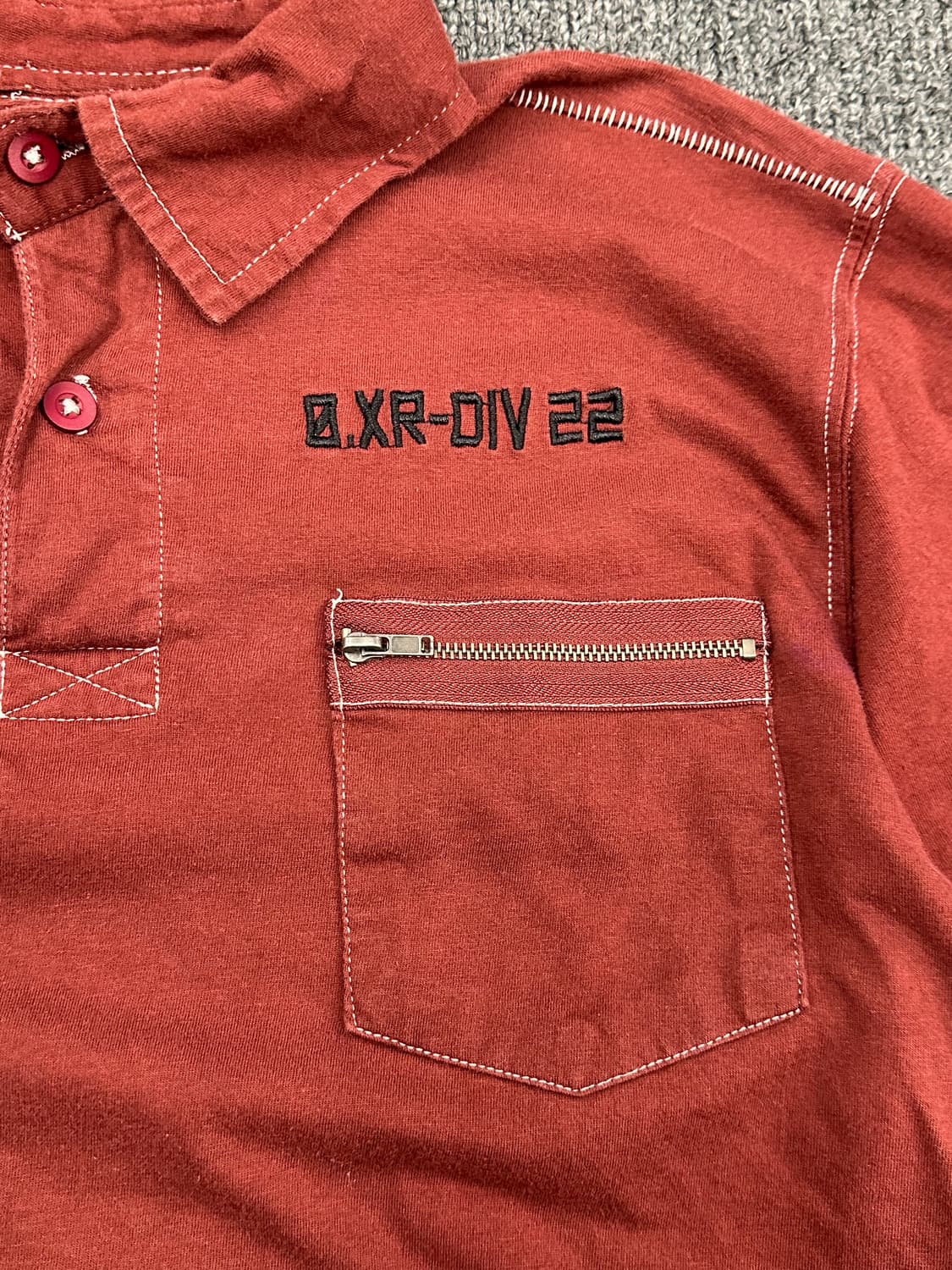 L)Point Zero 빈티지 Y2K 프린팅 패치 자수 카라 반팔 상품이미지5