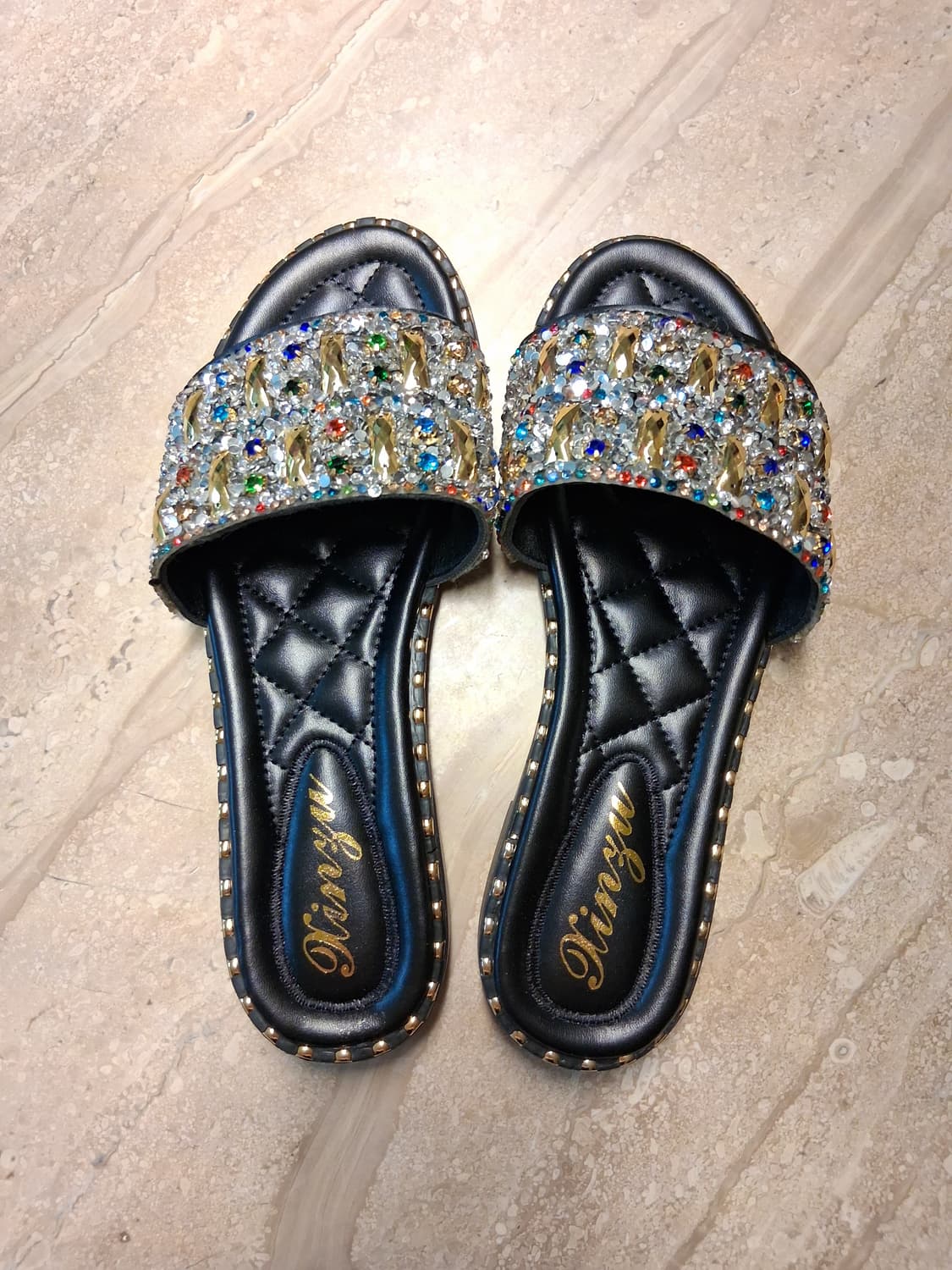 블링블링 라인스톤 장식 슬리퍼 230mm (새상품) 상품이미지7