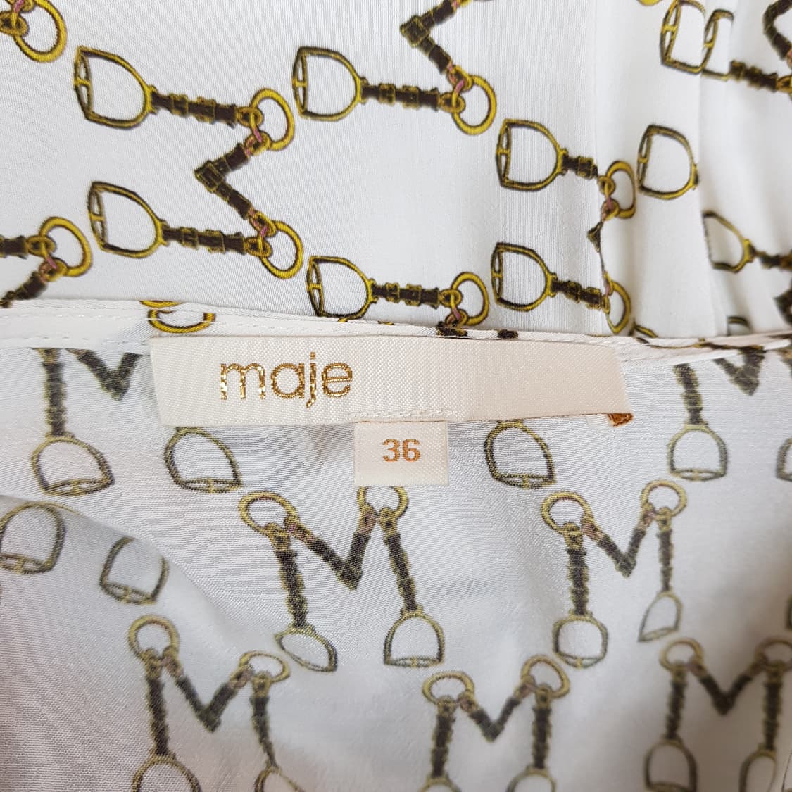 마쥬(Maje) 체인 패턴 브이넥 롱 원피스 36사이즈 상품이미지7