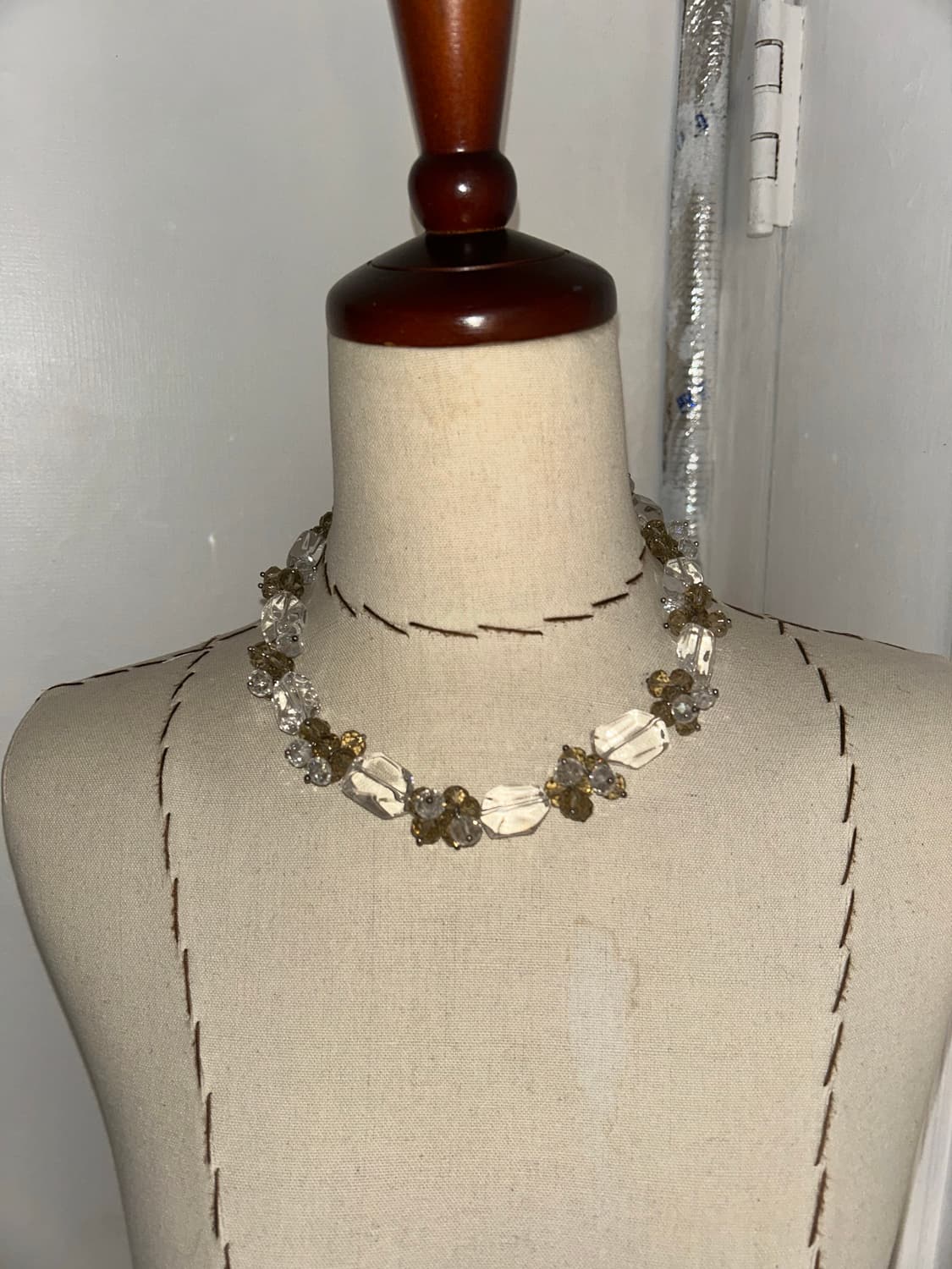Vintage Smoky Cluster Glass Necklace 상품이미지2