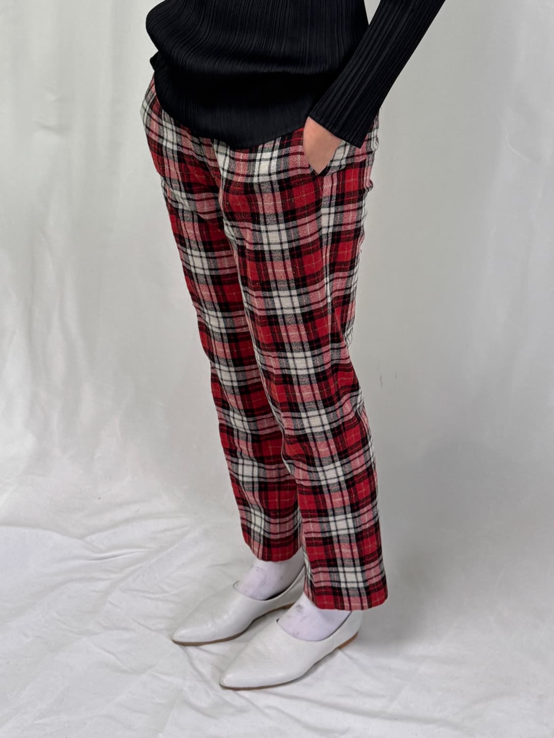 폴스미스 울 린넨 체크 바지 상품이미지4