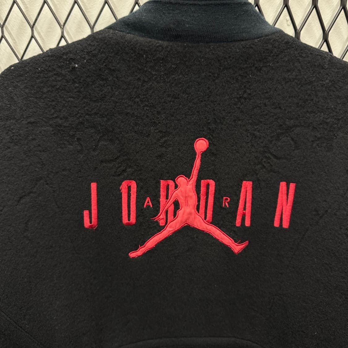 90s 나이키 바시티 에어조던 플라이트 봄버 자켓 블랙 블루 배색 상품이미지7