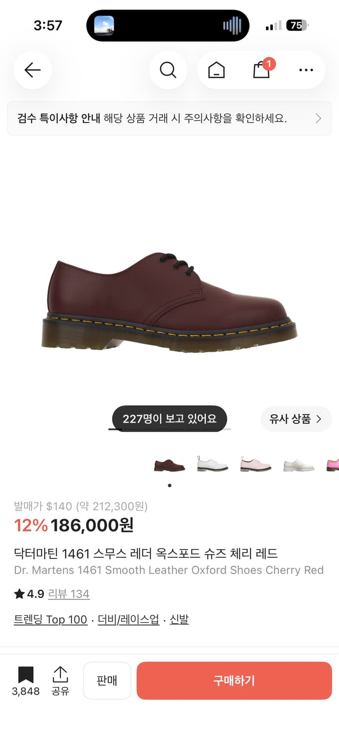 닥터마틴 290 체리레드 상품이미지1