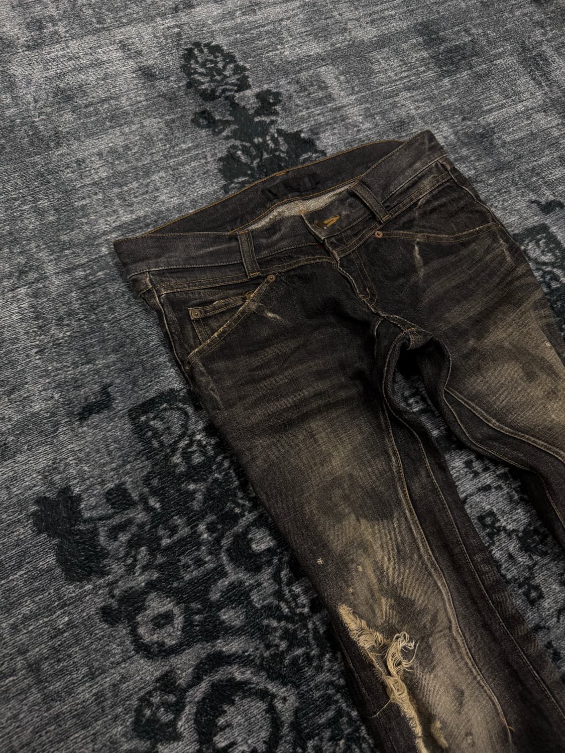 Luv maison 00s archive damaged denim pan 상품이미지3