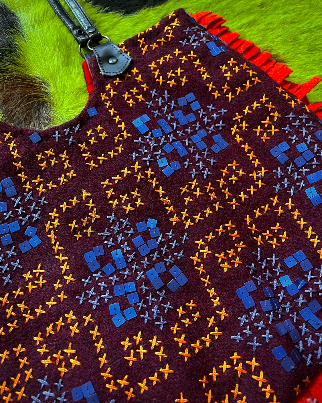 JAMIN PUECH Fringe Wool Shoulder Bag 상품이미지4