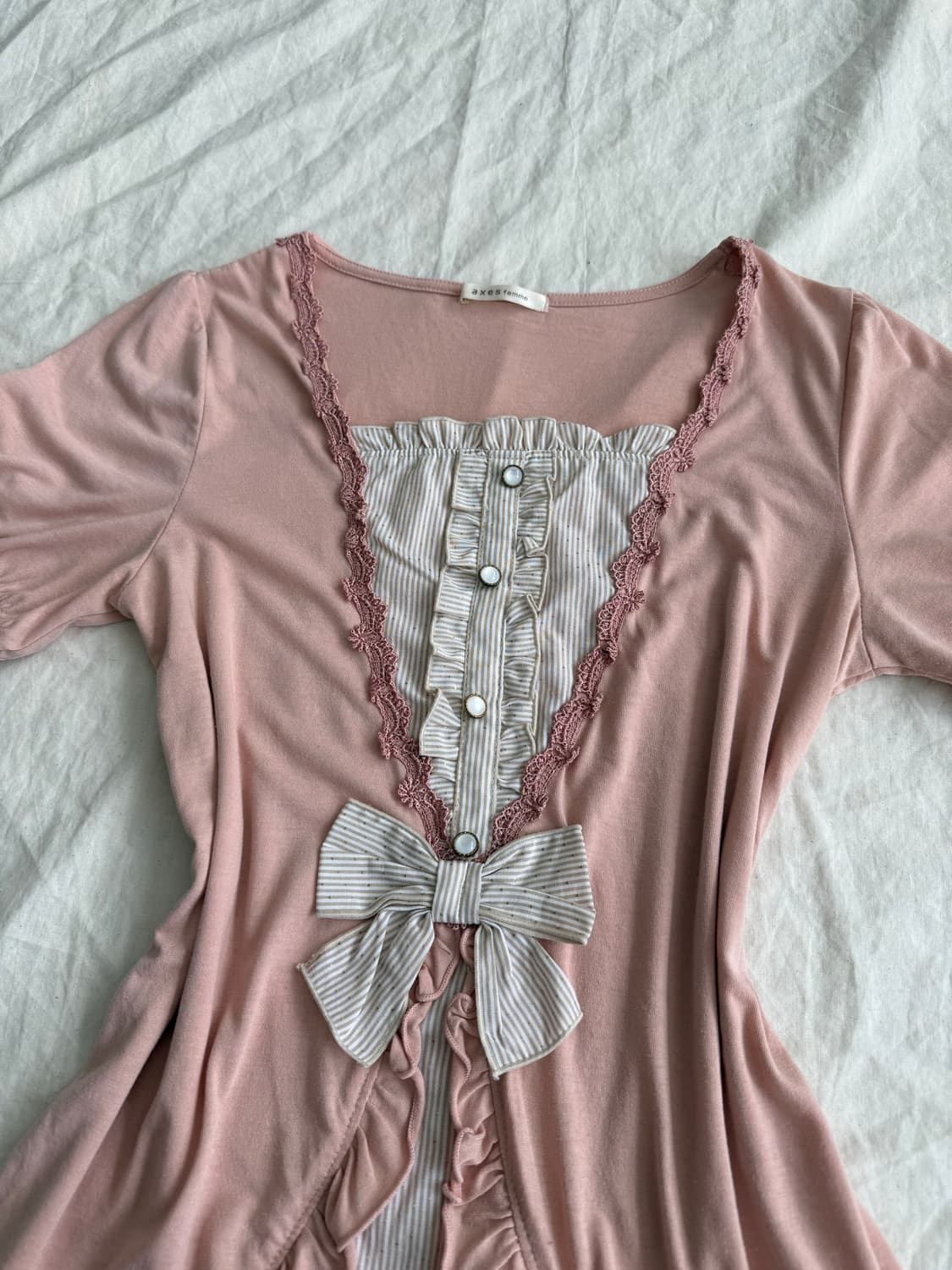 엑시즈팜 로걀 러블리 블라우스 반팔 상품이미지2