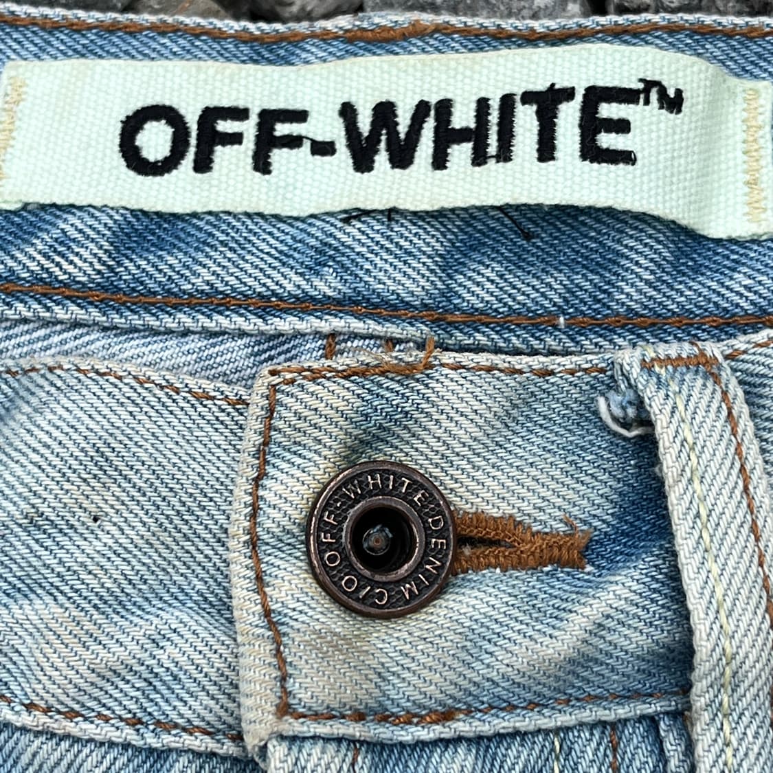 오프화이트(Off-White) 연청 크롭진 (실측확인) 상품이미지5