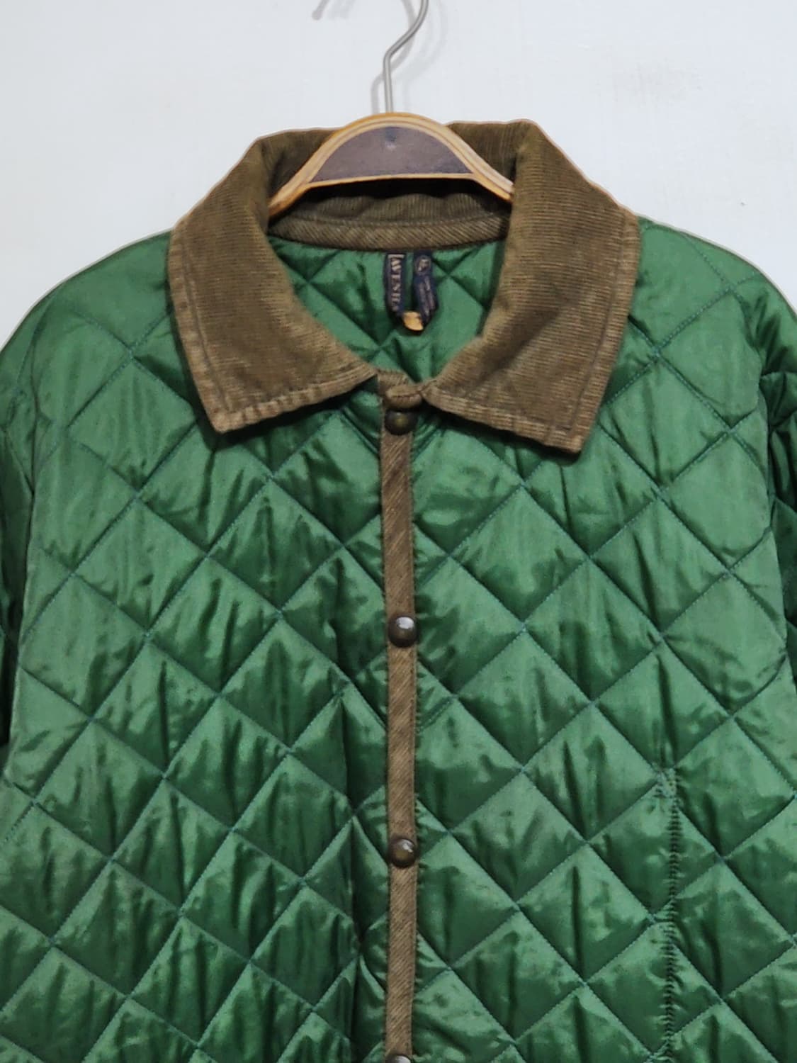 (XL) 라벤햄 퀼팅자켓 초록색 누빔점퍼 코듀로이 카라넥  상품이미지2