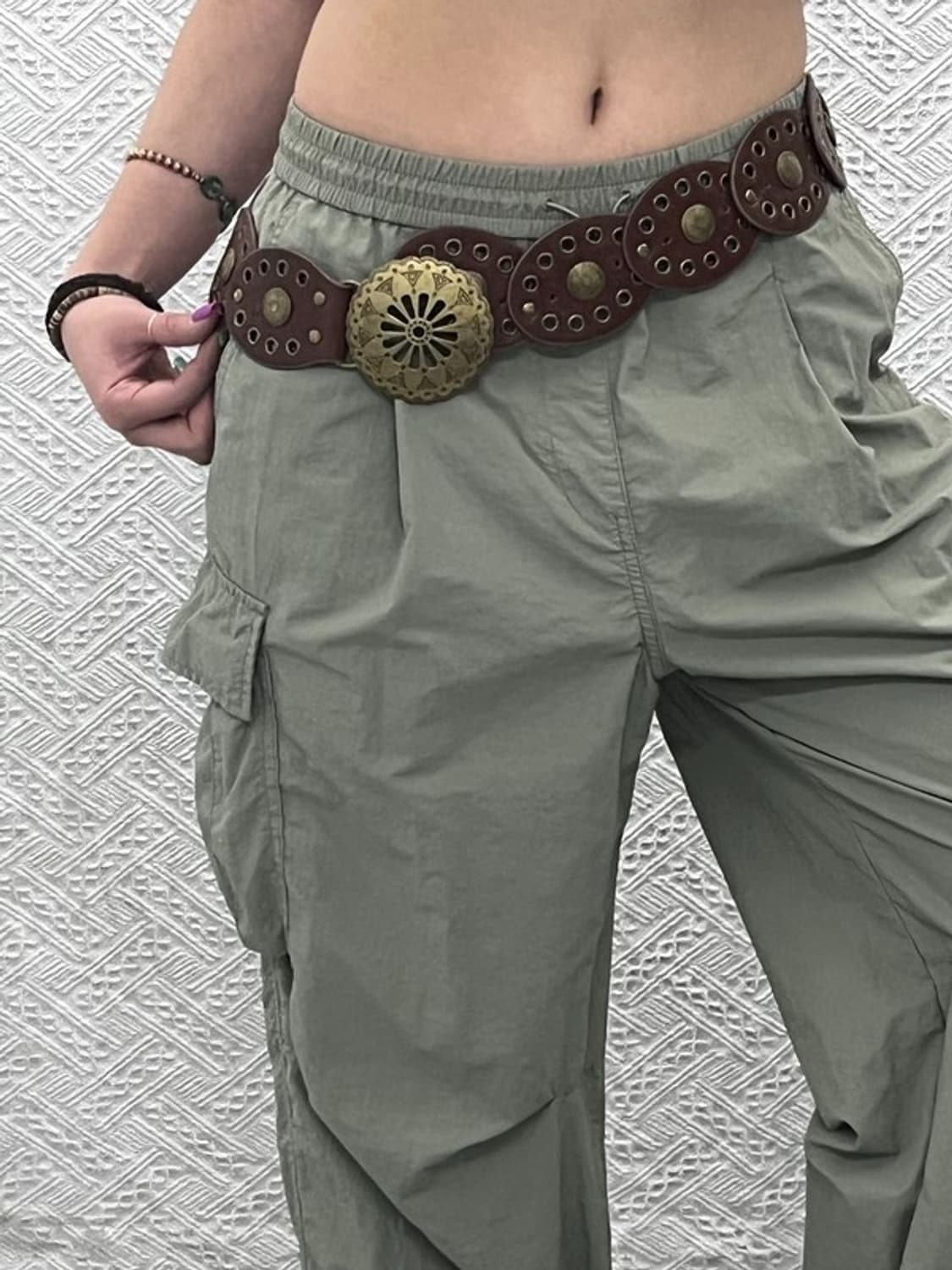 빈티지 보헤미안 웨스턴 펑크 스터드 벨트 C07155 상품이미지1